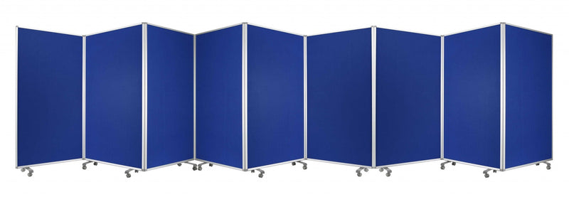 Blue, Metal, 9 Panel, Screen By Homeroots | Room Dividers | Modishstore - 1