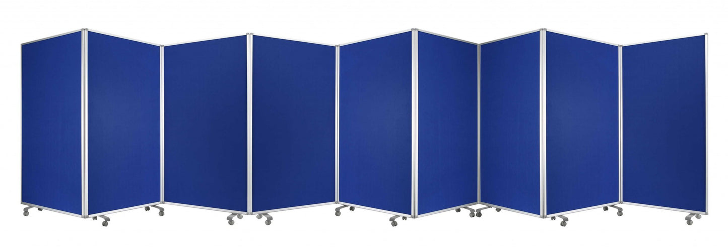 Blue, Metal, 9 Panel, Screen By Homeroots | Room Dividers | Modishstore - 5