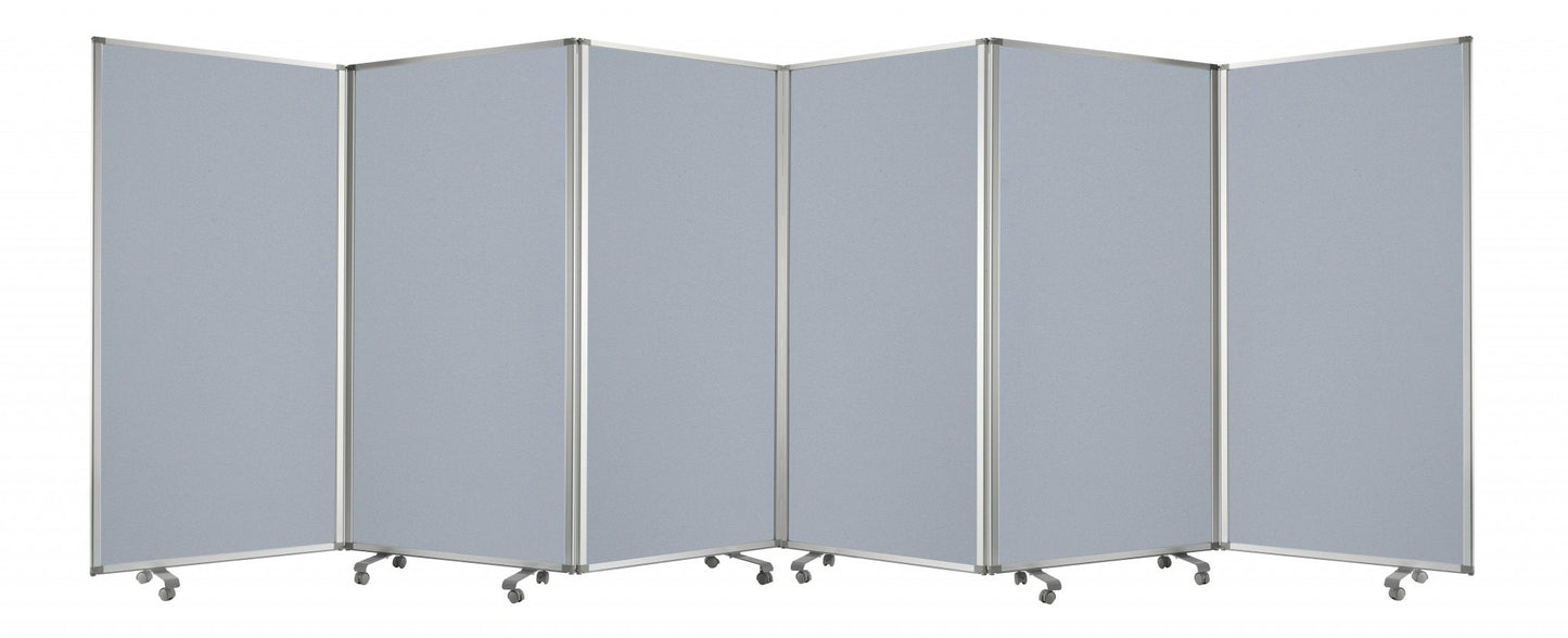Metal Grey 6 Panel Screen By Homeroots | Room Dividers | Modishstore - 1