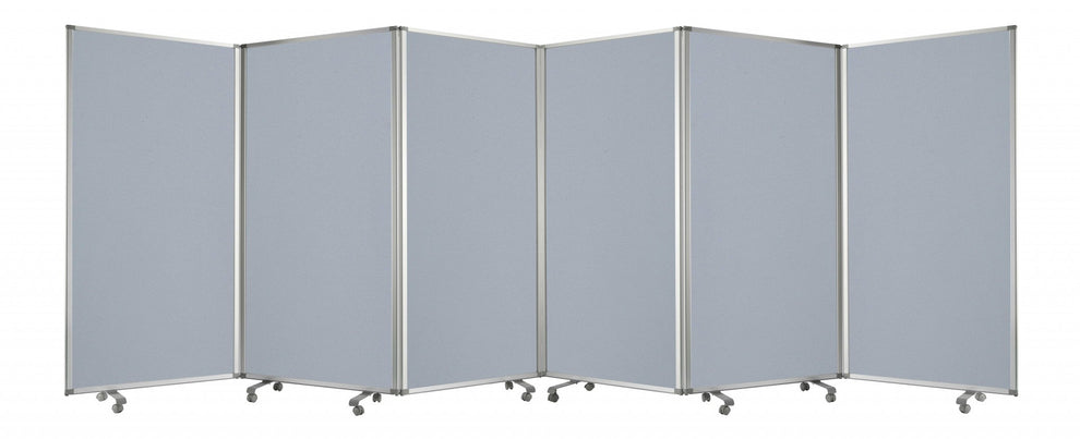 Metal Grey 6 Panel Screen By Homeroots | Room Dividers | Modishstore - 5