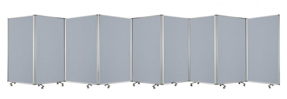 Metal, Grey, 9 Panel, Screen By Homeroots | Room Dividers | Modishstore - 5
