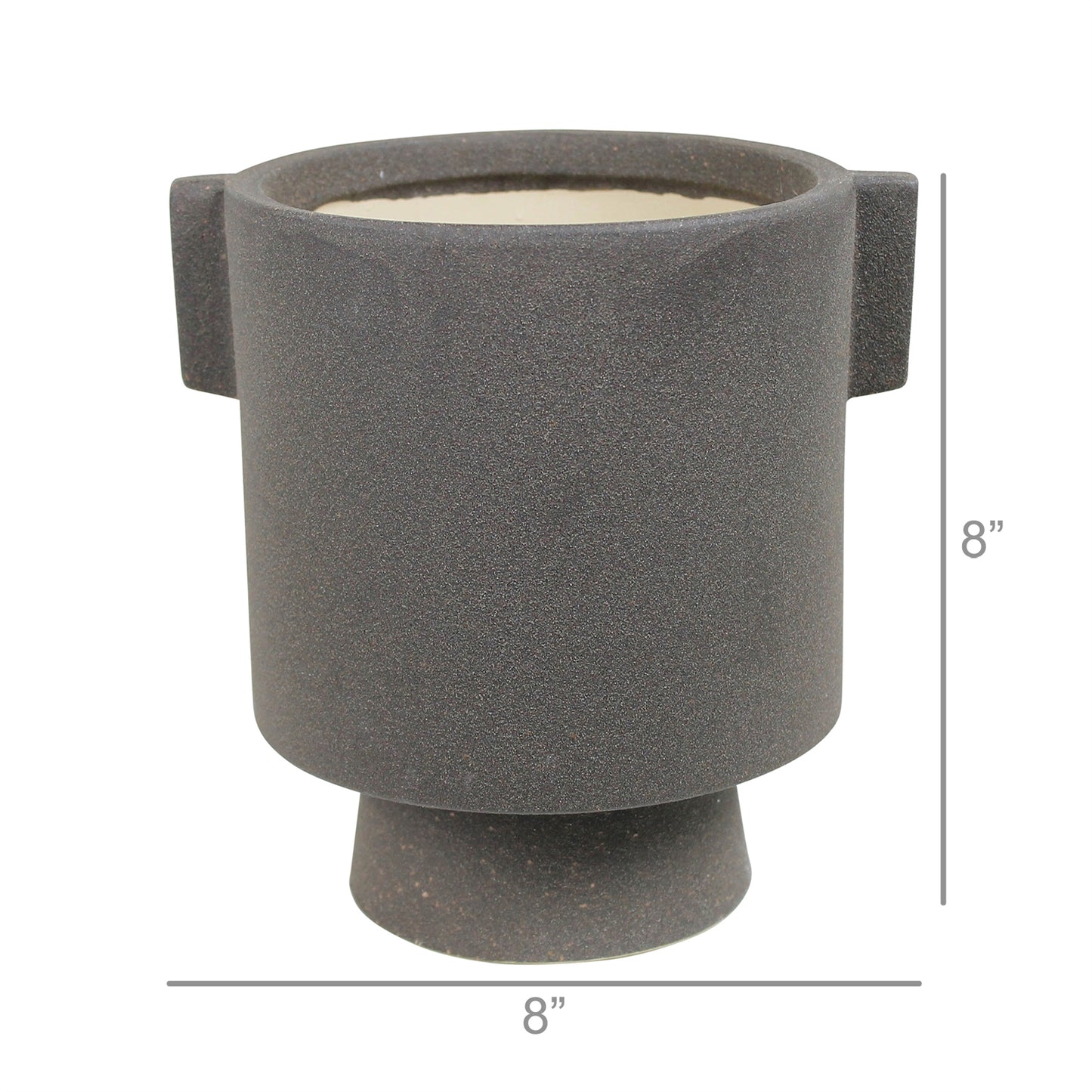 Flynn Cachepot, Ceramic, Charcoal Set Of 4 By HomArt | Planters, Troughs & Cachepots | Modishstore - 2