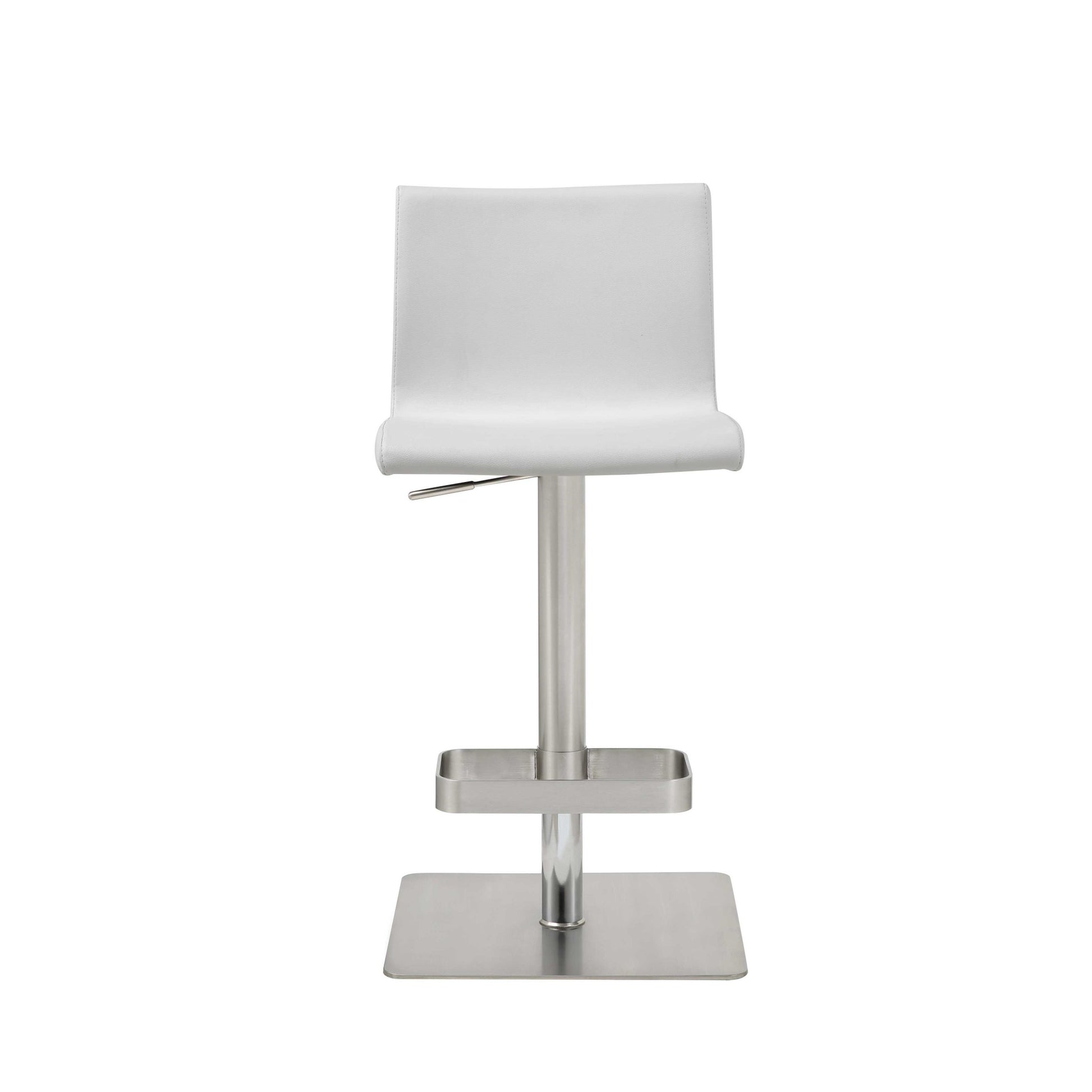 White And Silver Stainless Steel Counter Height Bar Chair By Homeroots | Bar Stools | Modishstore - 1
