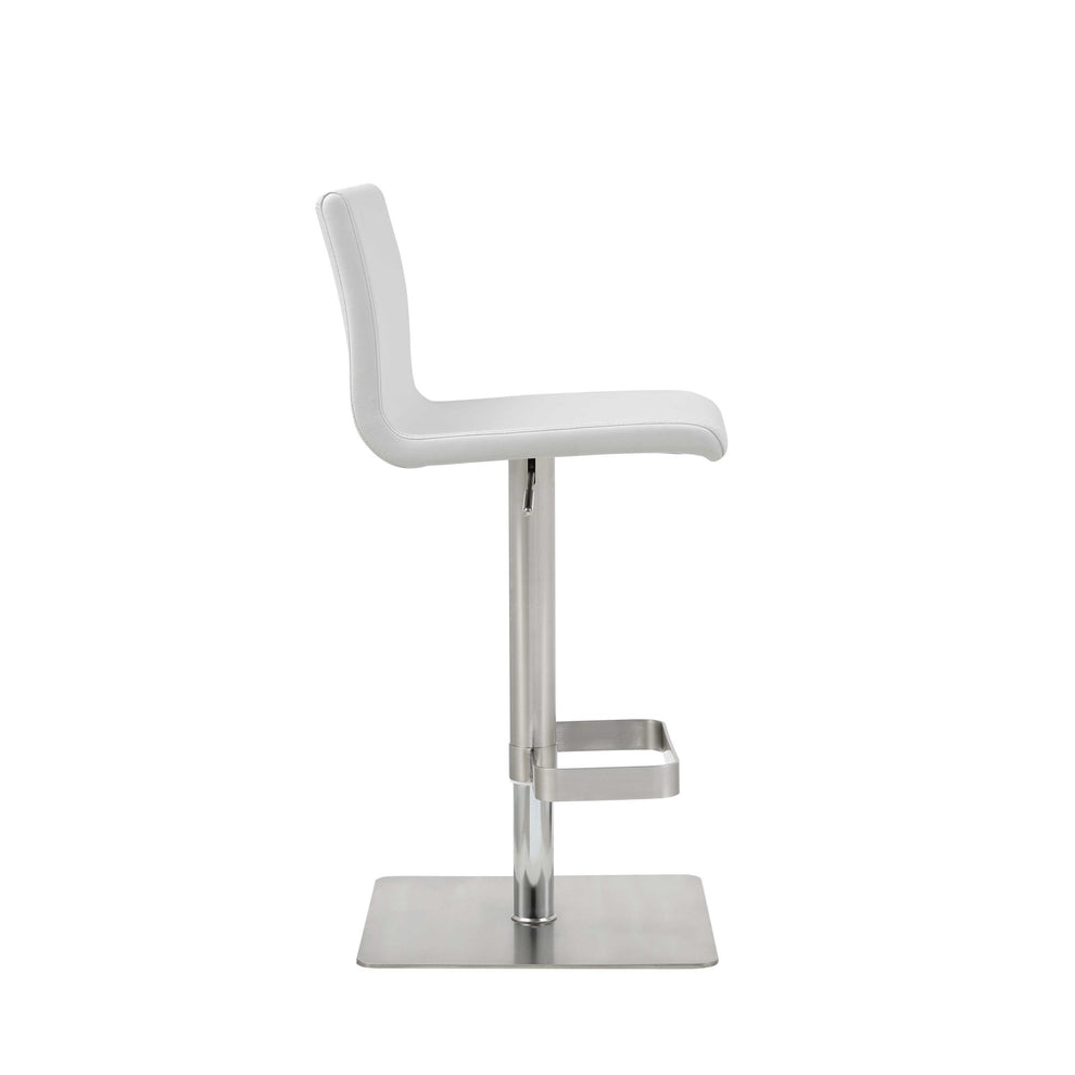 White And Silver Stainless Steel Counter Height Bar Chair By Homeroots | Bar Stools | Modishstore - 4