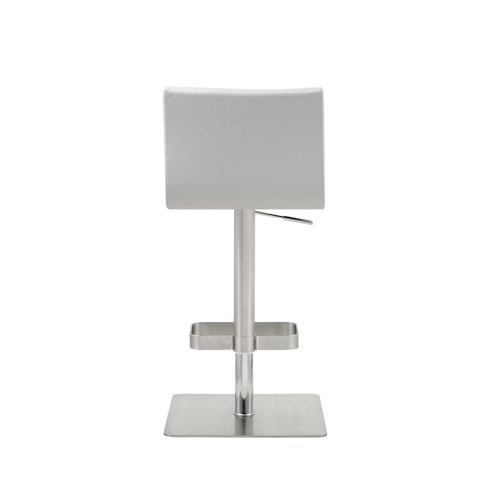 White And Silver Stainless Steel Counter Height Bar Chair By Homeroots | Bar Stools | Modishstore - 5