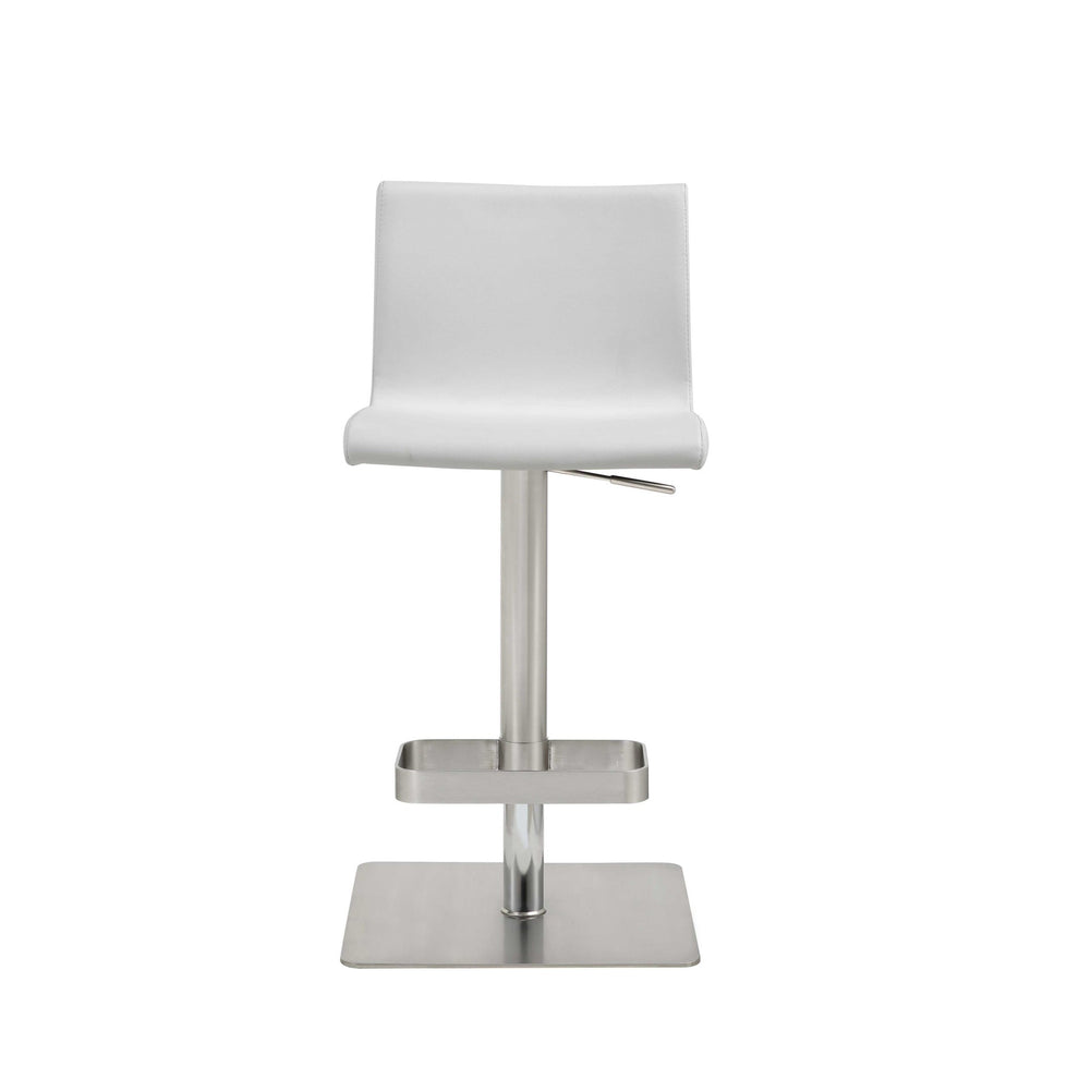 White And Silver Stainless Steel Counter Height Bar Chair By Homeroots | Bar Stools | Modishstore - 6