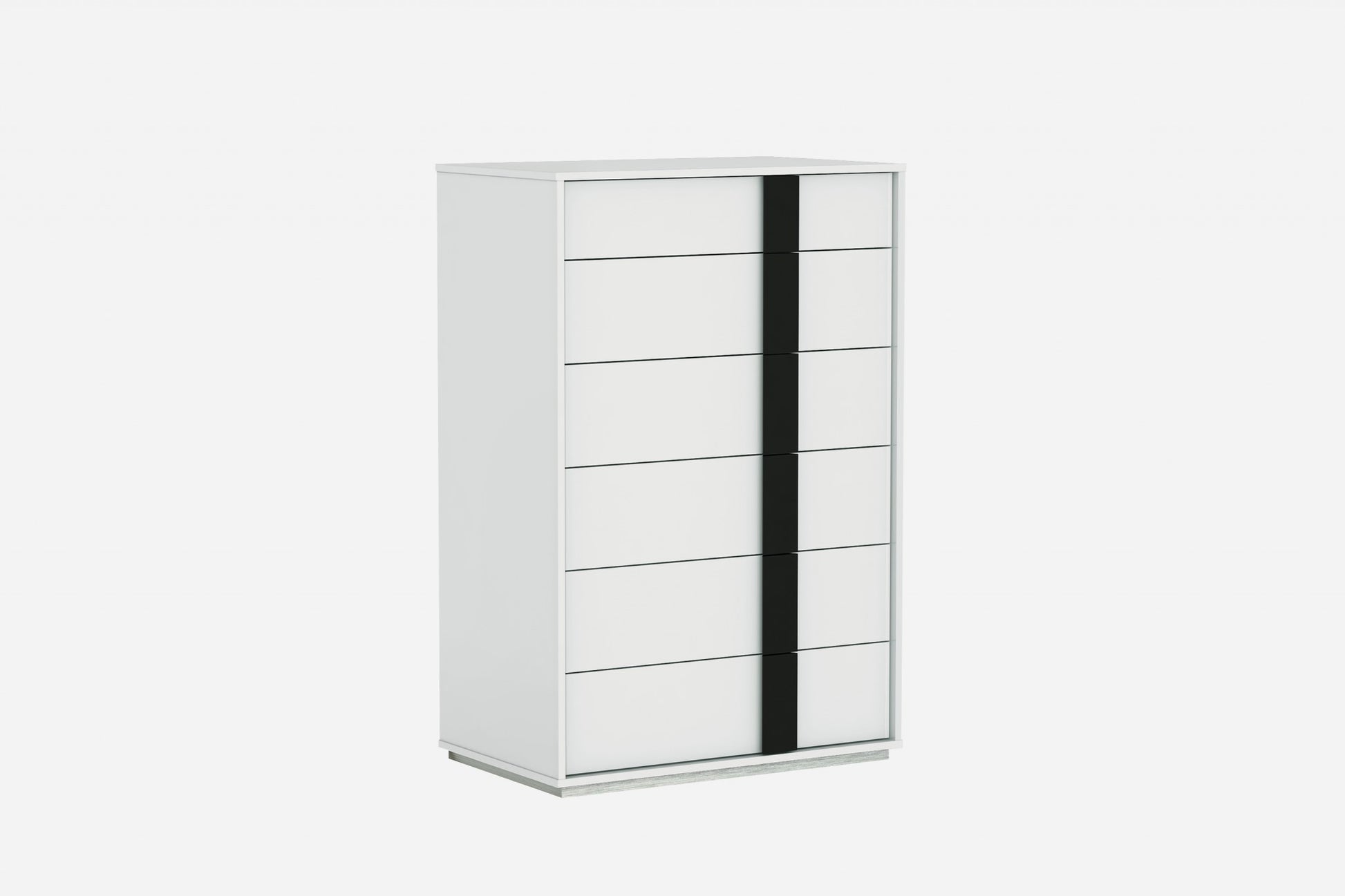 Gloss White Stainless Steel Drawer Chest By Homeroots | Drawers | Modishstore - 1