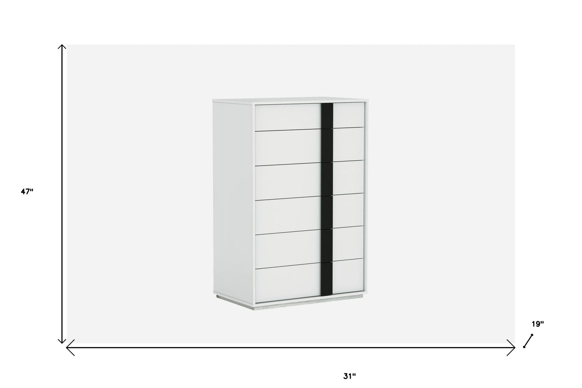 Gloss White Stainless Steel Drawer Chest By Homeroots | Drawers | Modishstore - 5