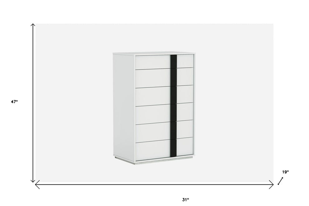 Gloss White Stainless Steel Drawer Chest By Homeroots | Drawers | Modishstore - 5