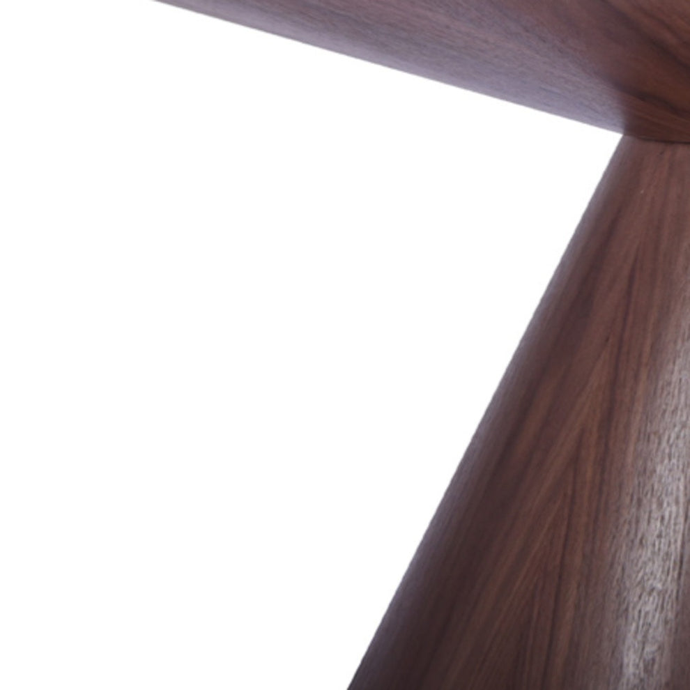 Brown Rounded Solid Wood Pedestal Base Dining Table By Homeroots | Dining Tables | Modishstore - 3