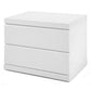 White Two Drawers Nightstand By Homeroots | Nightstands | Modishstore - 1