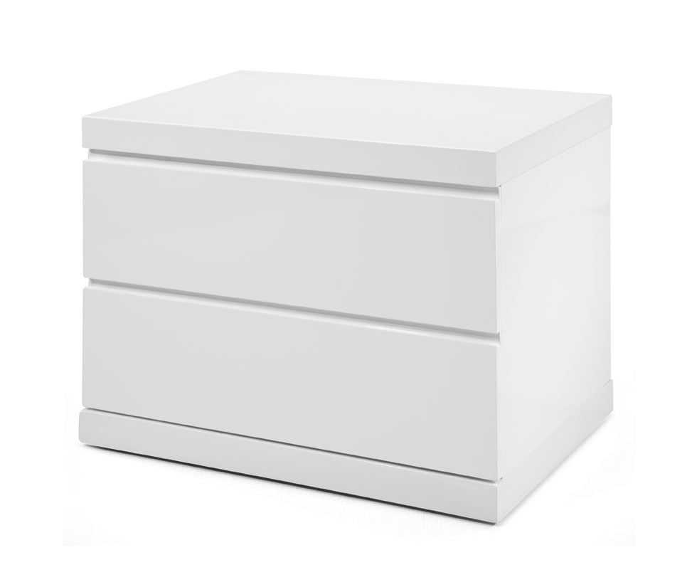 White Two Drawers Nightstand By Homeroots | Nightstands | Modishstore - 1