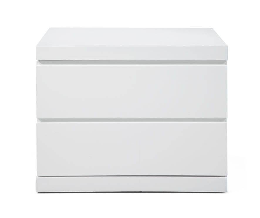 White Two Drawers Nightstand By Homeroots | Nightstands | Modishstore - 2