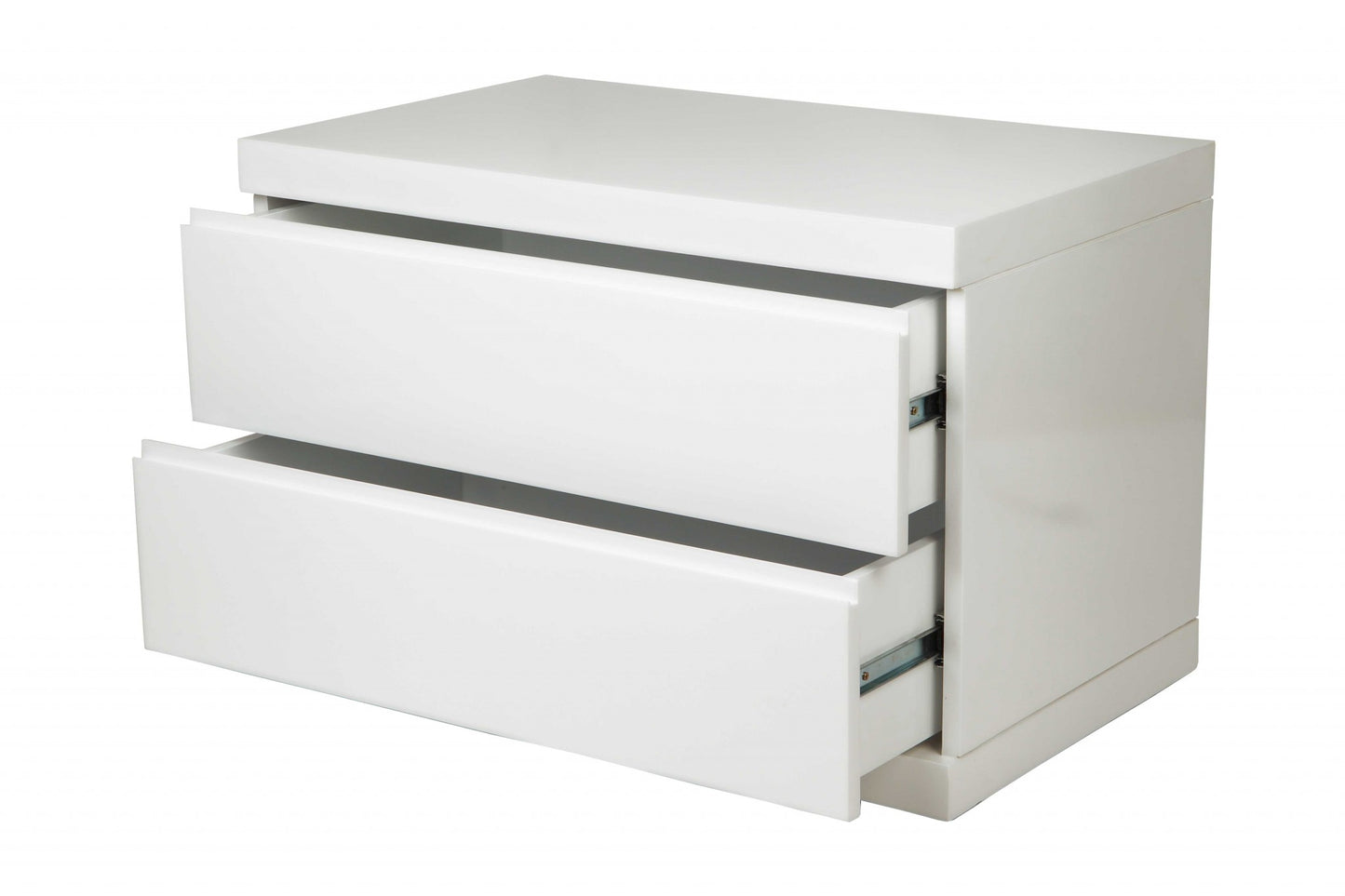 White Two Drawers Nightstand By Homeroots | Nightstands | Modishstore - 3