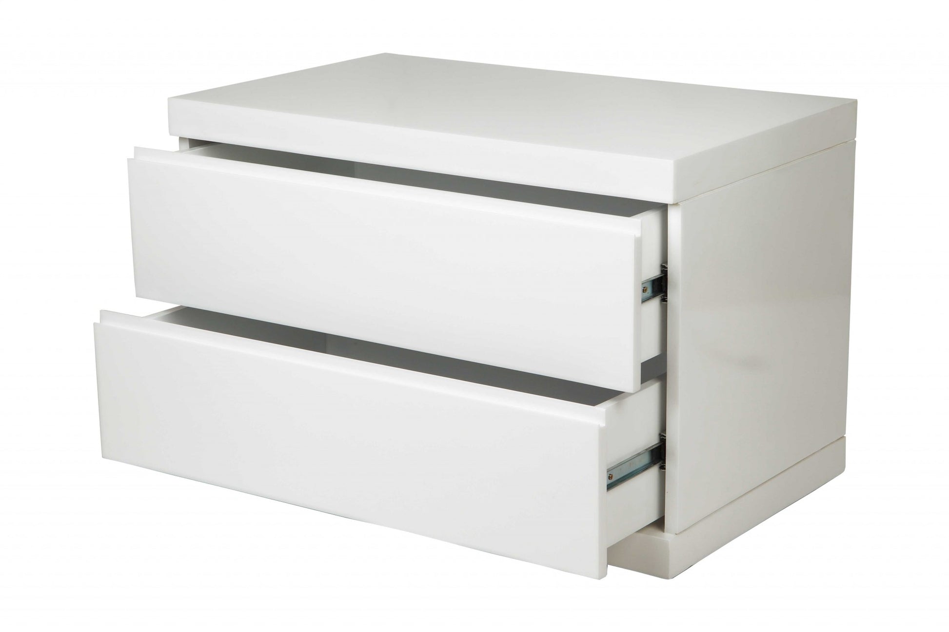 White Two Drawers Nightstand By Homeroots | Nightstands | Modishstore - 3