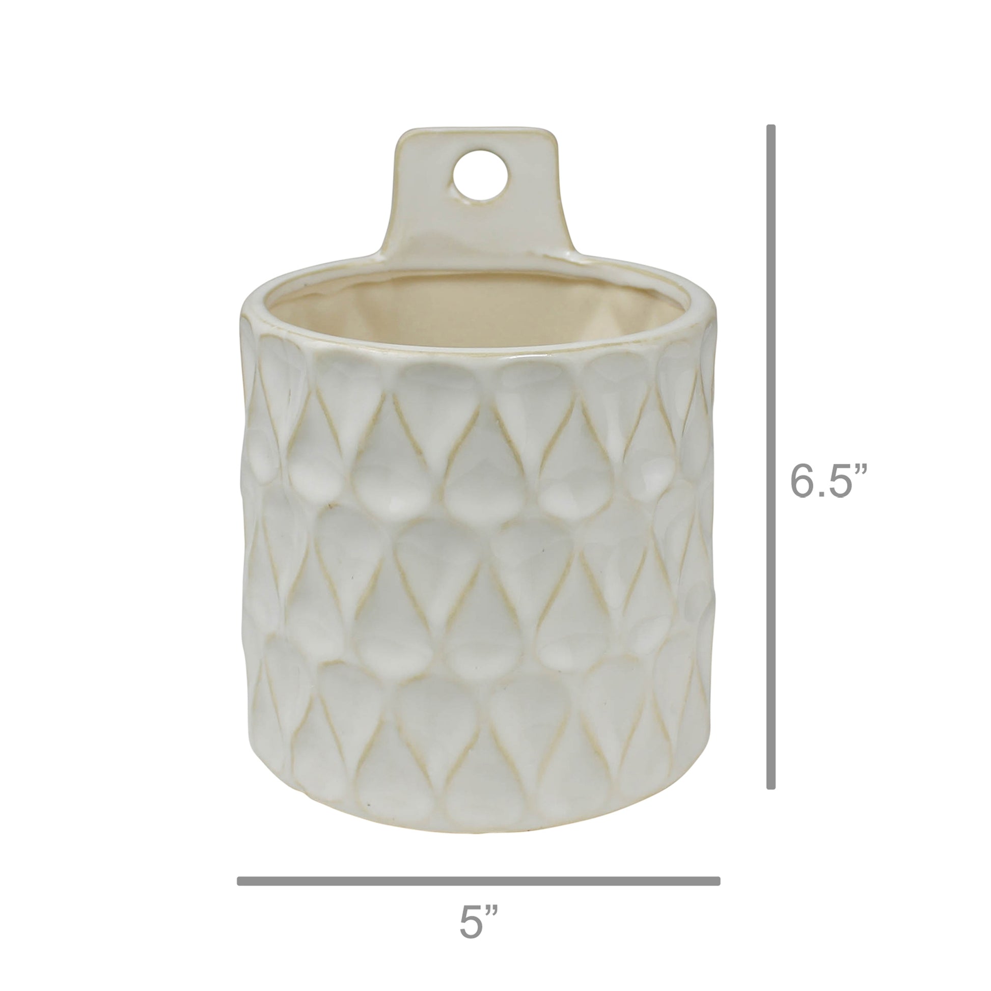 Elza Wall Planter, Ceramic - Small Set Of 4 By HomArt | Planters, Troughs & Cachepots | Modishstore - 3