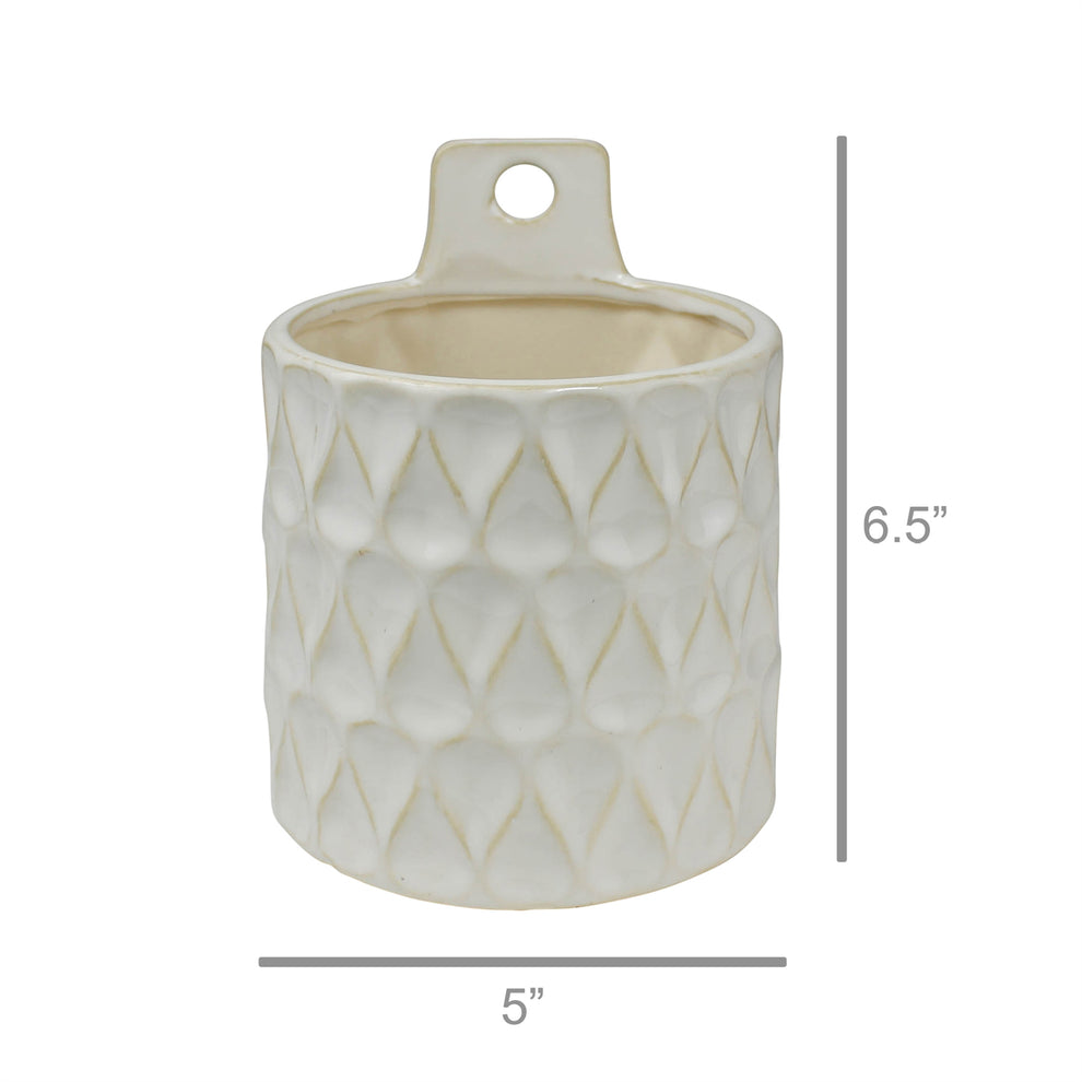 Elza Wall Planter, Ceramic - Small Set Of 4 By HomArt | Planters, Troughs & Cachepots | Modishstore - 3
