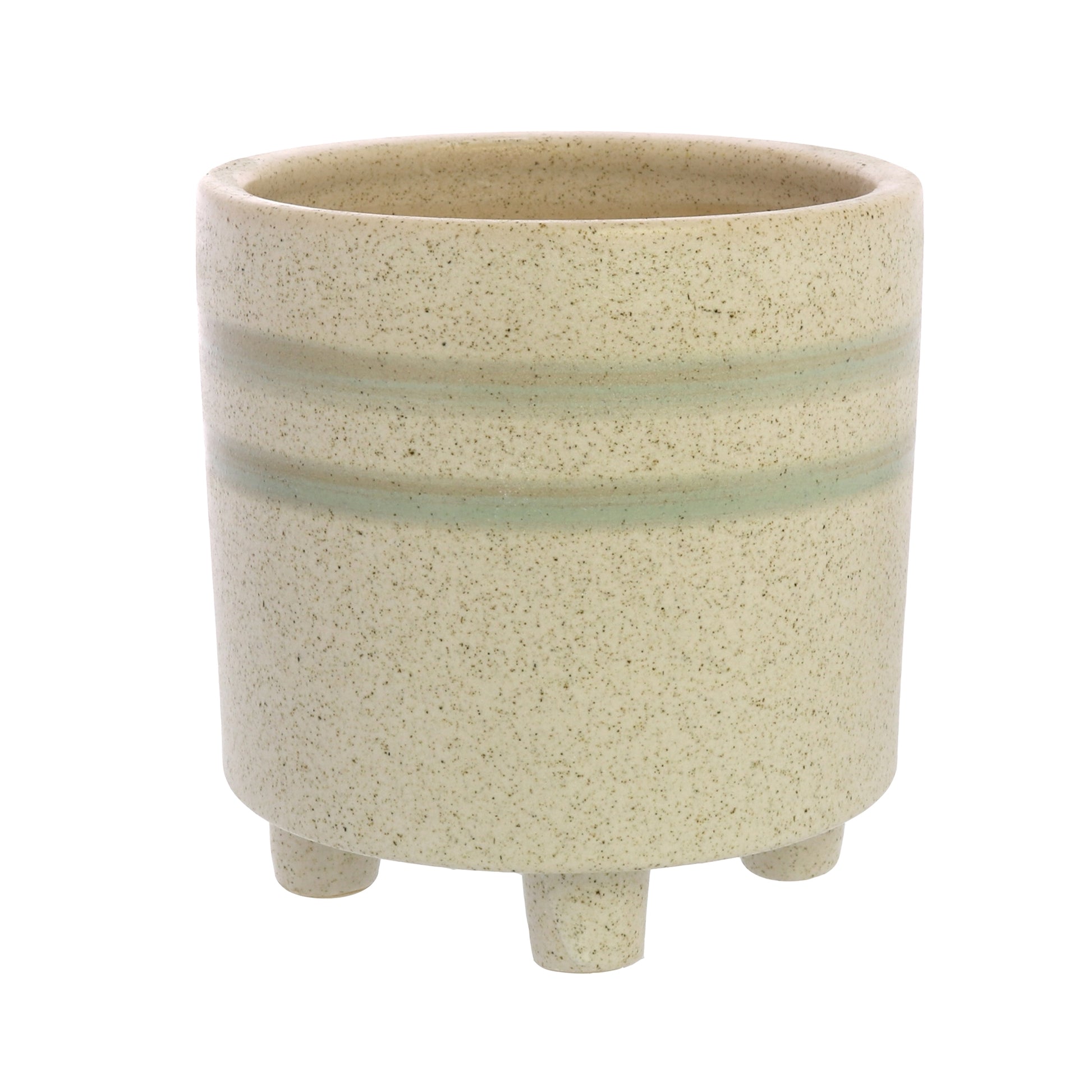 Fluorite Cachepot, Ceramic - Large - White, Teal Set Of 4 By HomArt | Planters, Troughs & Cachepots | Modishstore - 4