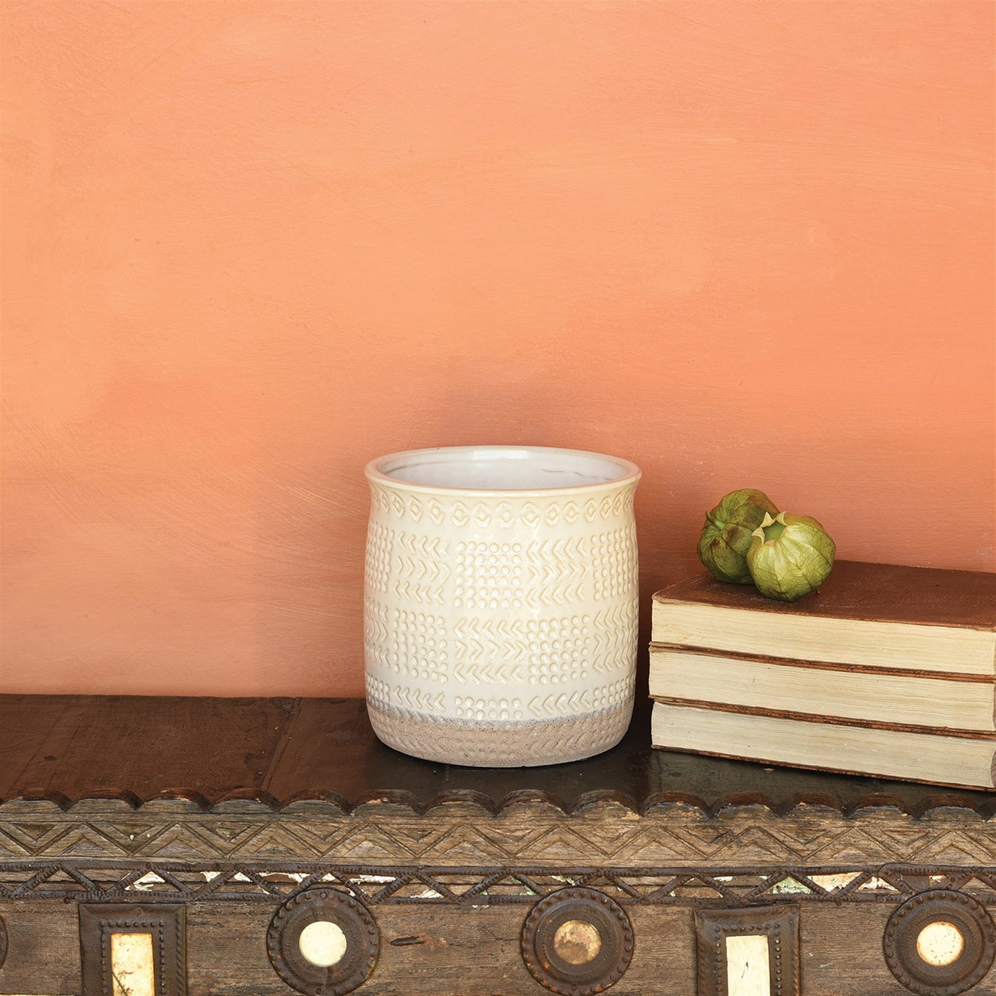 Cheyenne Cachepot, Ceramic - Medium - White Set Of 4 By HomArt | Planters, Troughs & Cachepots | Modishstore - 4