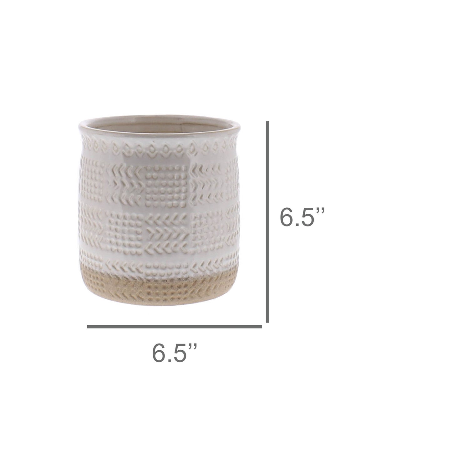 Cheyenne Cachepot, Ceramic - Medium - White Set Of 4 By HomArt | Planters, Troughs & Cachepots | Modishstore - 3