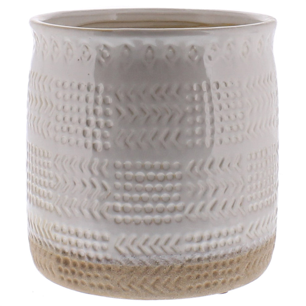 Cheyenne Cachepot, Ceramic - Medium - White Set Of 4 By HomArt | Planters, Troughs & Cachepots | Modishstore - 5