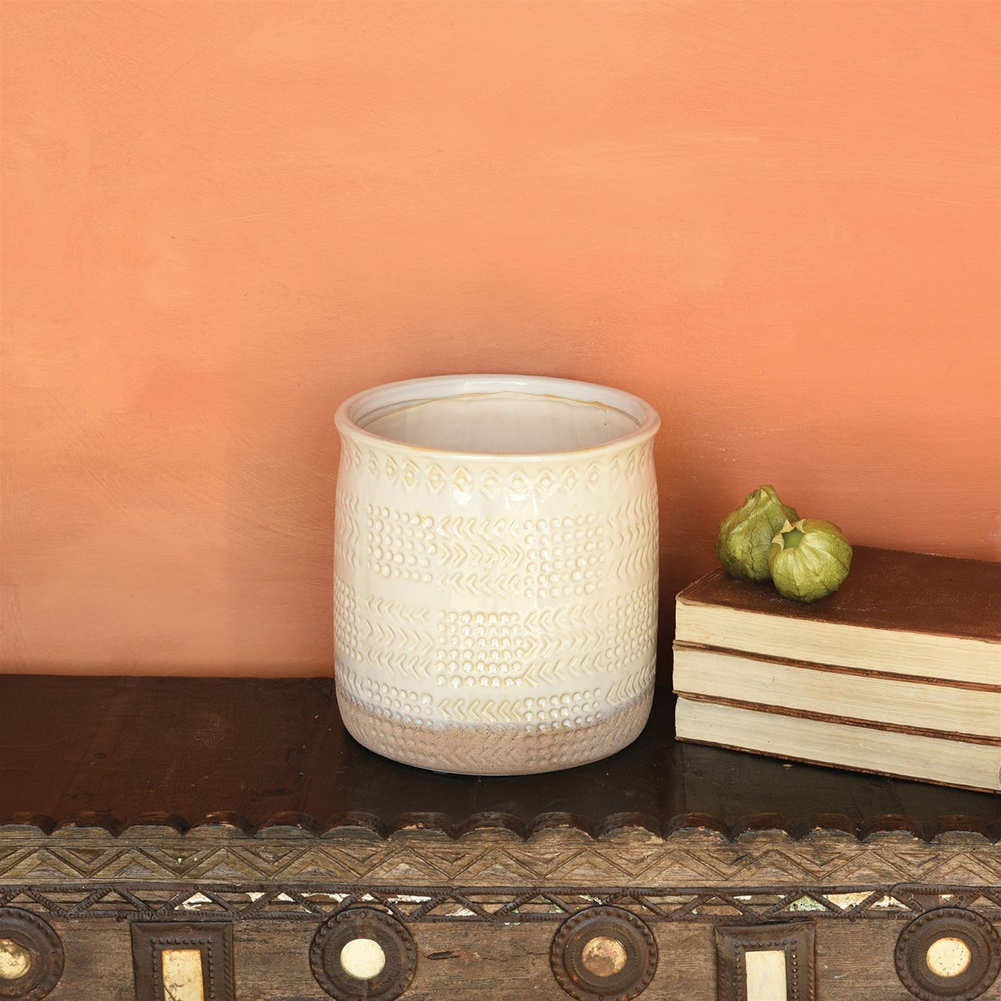 Cheyenne Cachepot, Ceramic - Medium - White Set Of 4 By HomArt | Planters, Troughs & Cachepots | Modishstore - 7