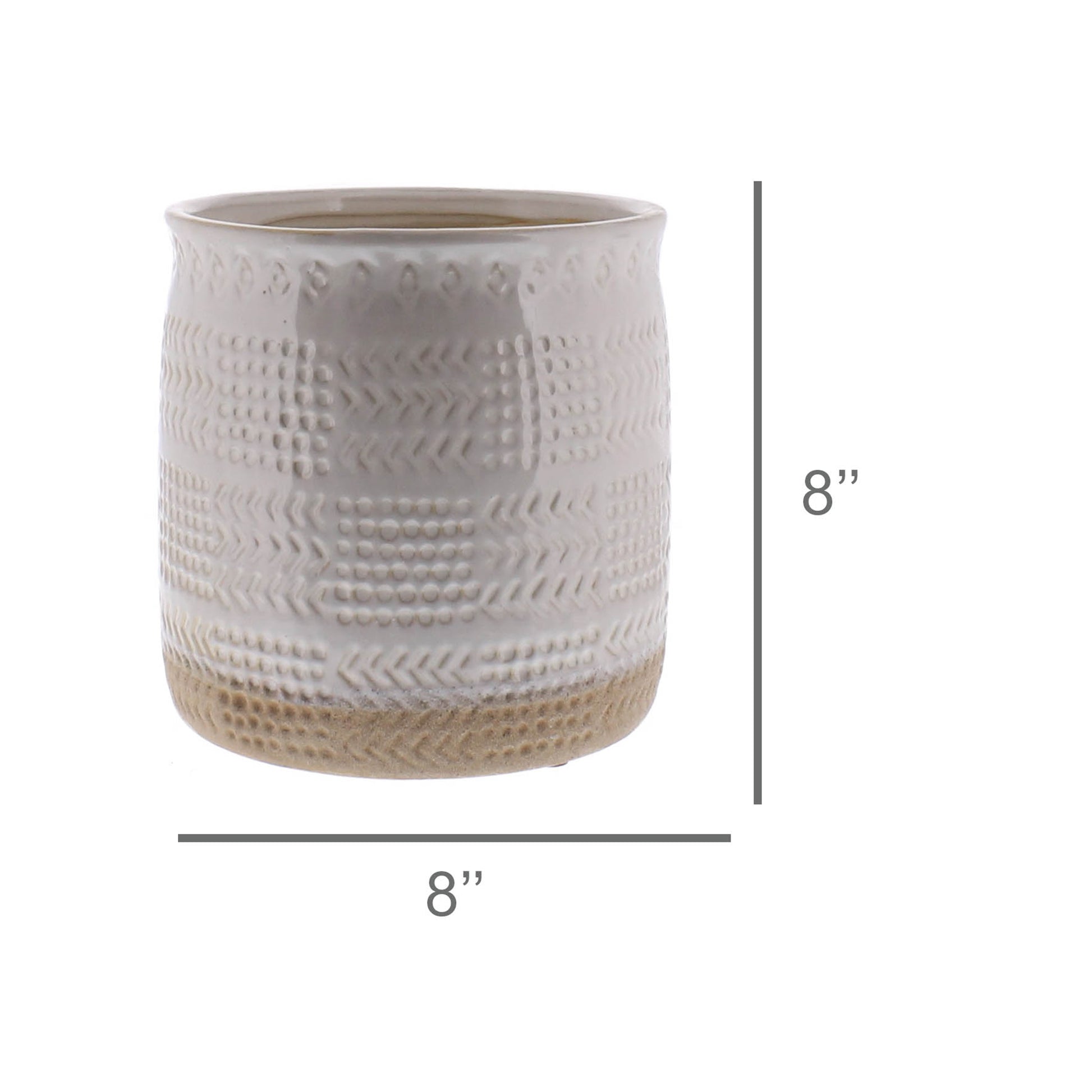 Cheyenne Cachepot, Ceramic - Medium - White Set Of 4 By HomArt | Planters, Troughs & Cachepots | Modishstore - 6