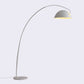 White Steel Arched With White Metal Shade By Homeroots | Floor Lamps | Modishstore - 1