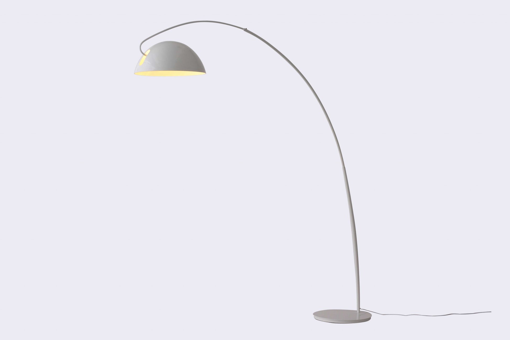 White Steel Arched With White Metal Shade By Homeroots | Floor Lamps | Modishstore - 3