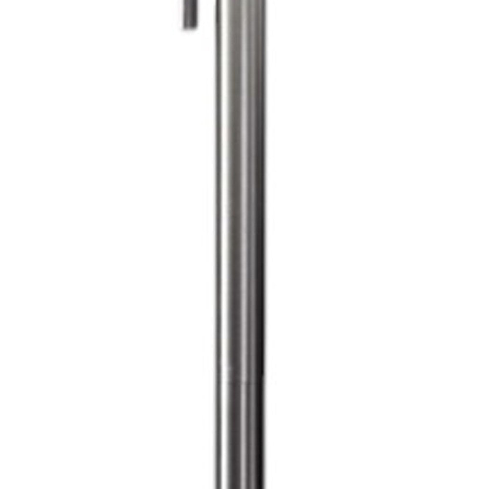 Silver Metal Floor Lamp With Fabric Shade By Homeroots | Floor Lamps | Modishstore - 4
