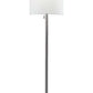 Silver Metal Floor Lamp With Fabric Shade By Homeroots | Floor Lamps | Modishstore - 2