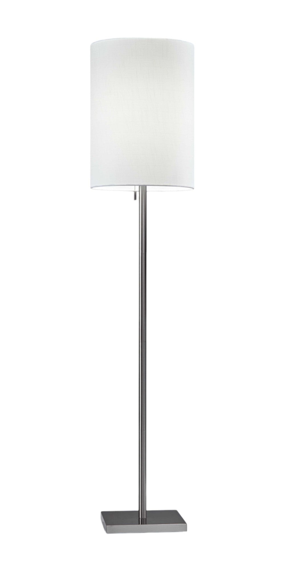 Silver Metal Floor Lamp With Fabric Shade By Homeroots | Floor Lamps | Modishstore - 2