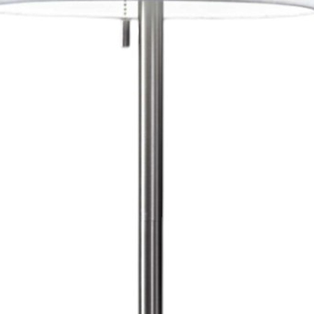 Silver Metal Floor Lamp With Fabric Shade By Homeroots | Floor Lamps | Modishstore - 5