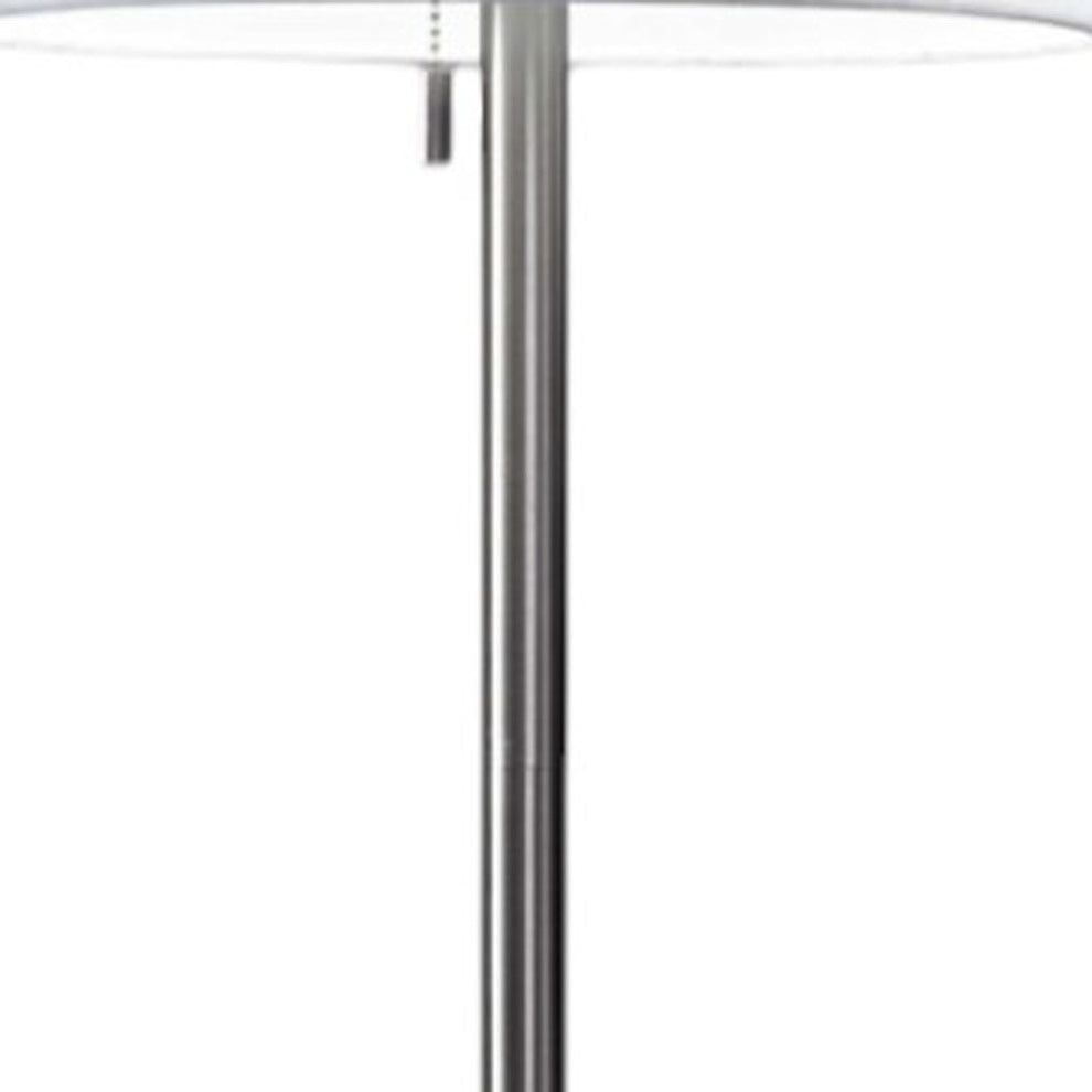 Silver Metal Floor Lamp With Fabric Shade By Homeroots | Floor Lamps | Modishstore - 5