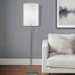 Silver Metal Floor Lamp With Fabric Shade By Homeroots | Floor Lamps | Modishstore - 1
