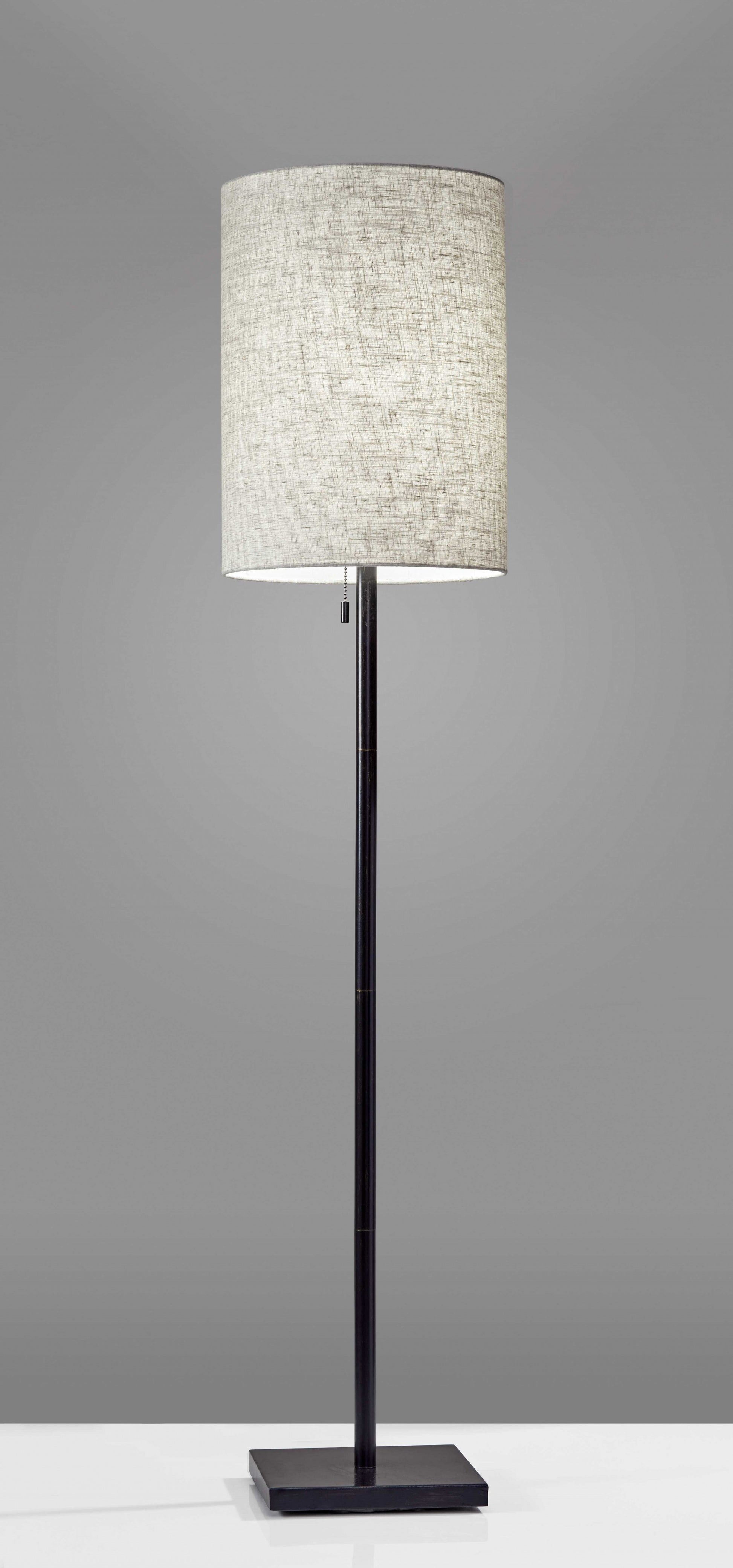 Bronze Metal Floor Lamp With Beige Fabric Shade By Homeroots | Floor Lamps | Modishstore - 4