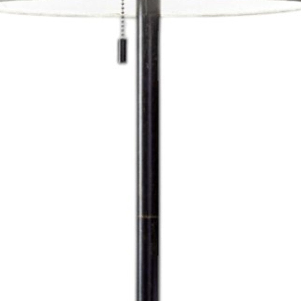 Bronze Metal Floor Lamp With Beige Fabric Shade By Homeroots | Floor Lamps | Modishstore - 5