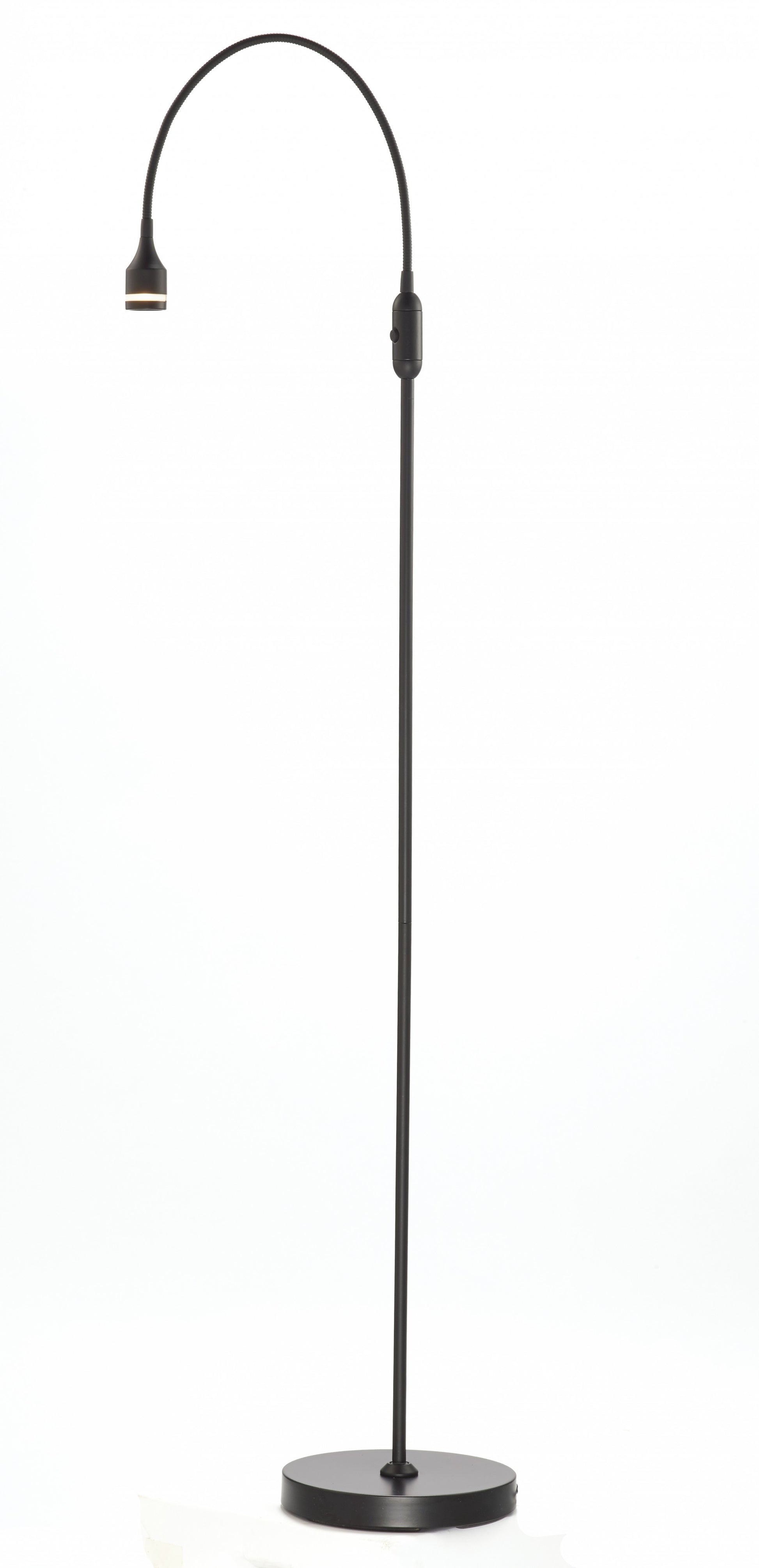 Black LED Arched Floor Lamp With Black Drum By Homeroots | Floor Lamps | Modishstore - 2