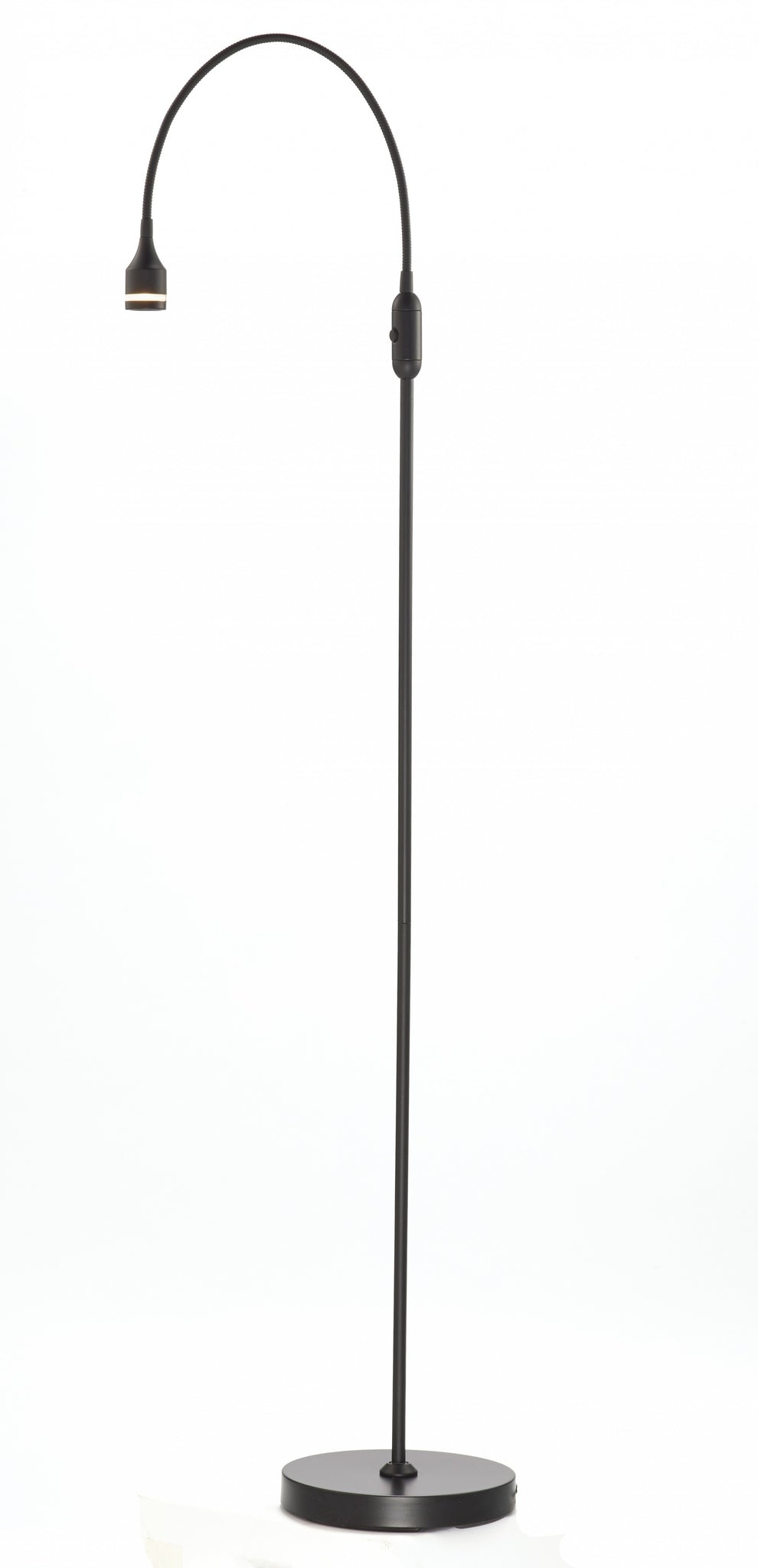 Black LED Arched Floor Lamp With Black Drum By Homeroots | Floor Lamps | Modishstore - 2