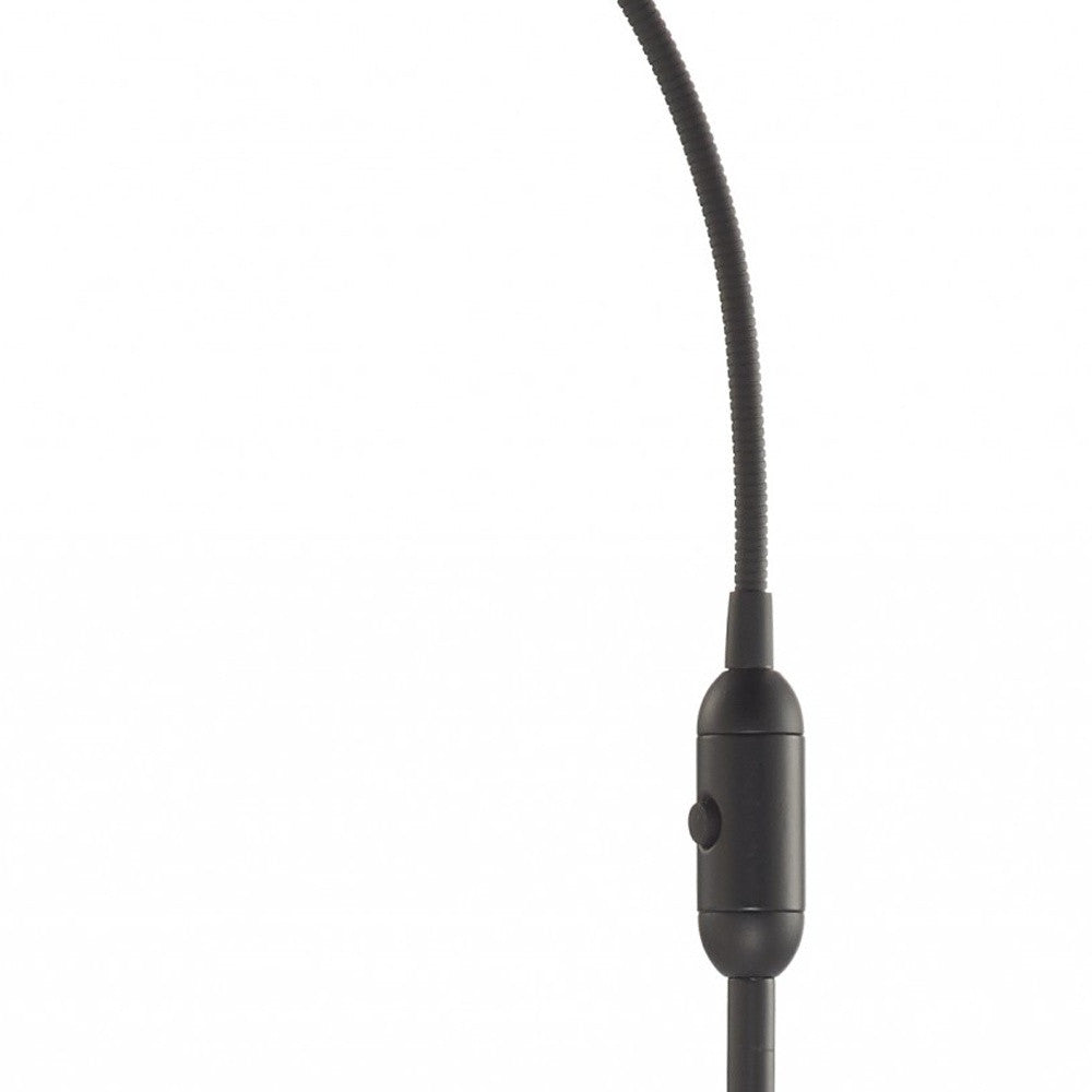 Black LED Arched Floor Lamp With Black Drum By Homeroots | Floor Lamps | Modishstore - 3