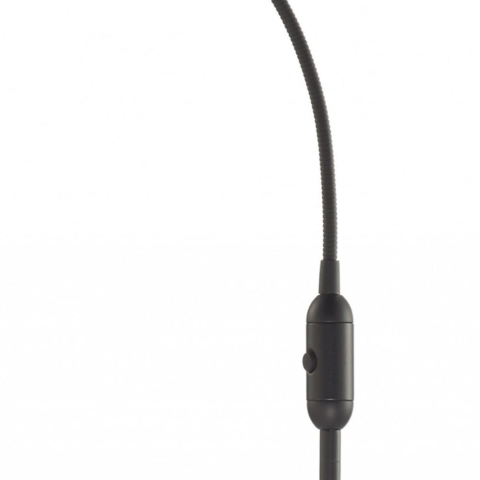 Black LED Arched Floor Lamp With Black Drum By Homeroots | Floor Lamps | Modishstore - 3