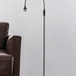 Black LED Arched Floor Lamp With Black Drum By Homeroots | Floor Lamps | Modishstore - 1