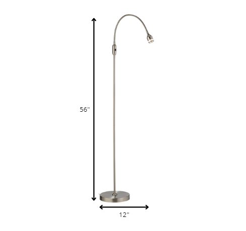 Silver LED Arched Floor Lamp With Silver By Homeroots | Floor Lamps | Modishstore - 4