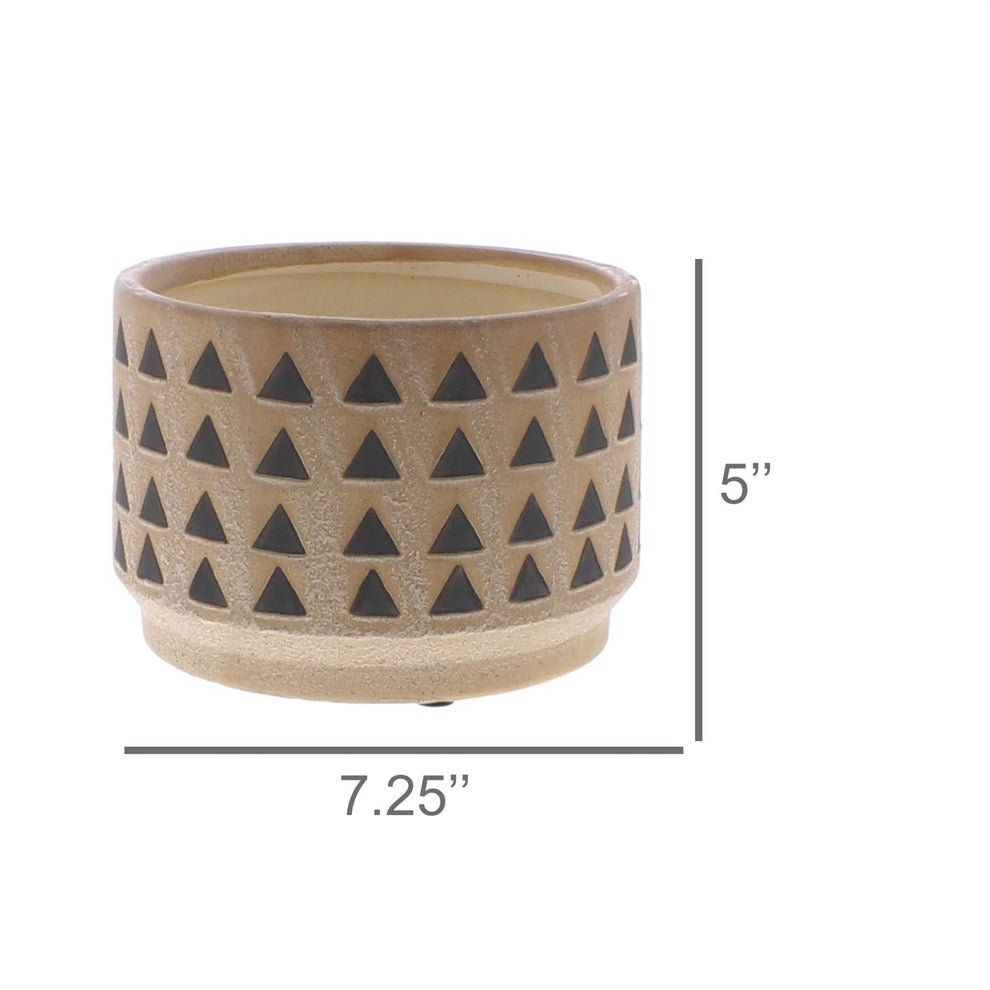 Inca Cachepot, Ceramic - Large - Terra Cotta Set Of 4 By HomArt | Planters, Troughs & Cachepots | Modishstore - 3