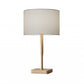 Natural Solid Wood Table Lamp With Gray Drum Shade By Homeroots | Table Lamps | Modishstore - 5