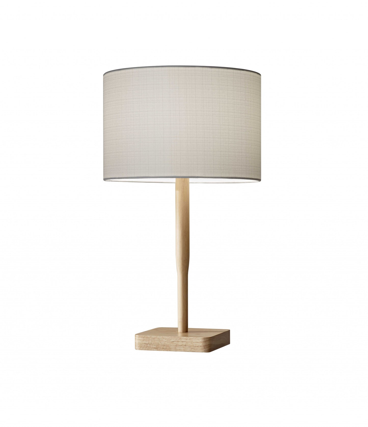 Natural Solid Wood Table Lamp With Gray Drum Shade By Homeroots | Table Lamps | Modishstore - 5