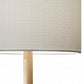 Natural Solid Wood Table Lamp With Gray Drum Shade By Homeroots | Table Lamps | Modishstore - 8