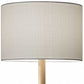 Natural Solid Wood Table Lamp With Gray Drum Shade By Homeroots | Table Lamps | Modishstore - 4