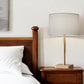 Natural Solid Wood Table Lamp With Gray Drum Shade By Homeroots | Table Lamps | Modishstore - 1