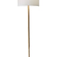 Natural Solid Wood Floor Lamp With White Linen Drum Shade By Homeroots | Floor Lamps | Modishstore - 2